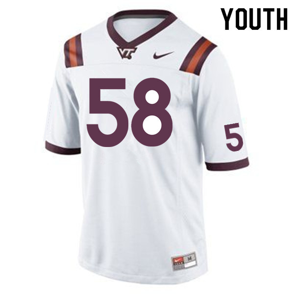 Youth #58 Walker Culver Virginia Tech Hokies College Football Jerseys Sale-Maroon